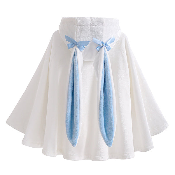 "Snowhop" Marshmallow White Cape with Long Bunny Ears