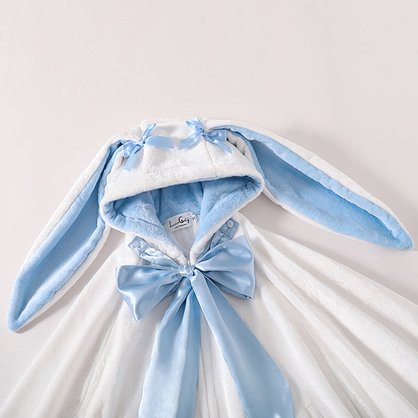"Snowhop" Marshmallow White Cape with Long Bunny Ears