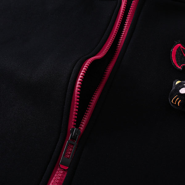 Horns & Hexes Devil Horn Zip Hoodie with Tail & Wings