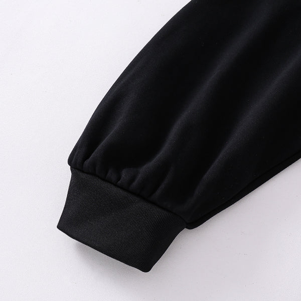 "Curltail and Whiskers" Black Cat Ear Hoodie with Paw Pockets