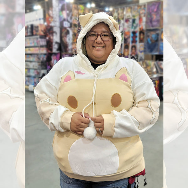 CAT-ramel Plush Hoodie with Cat Ears