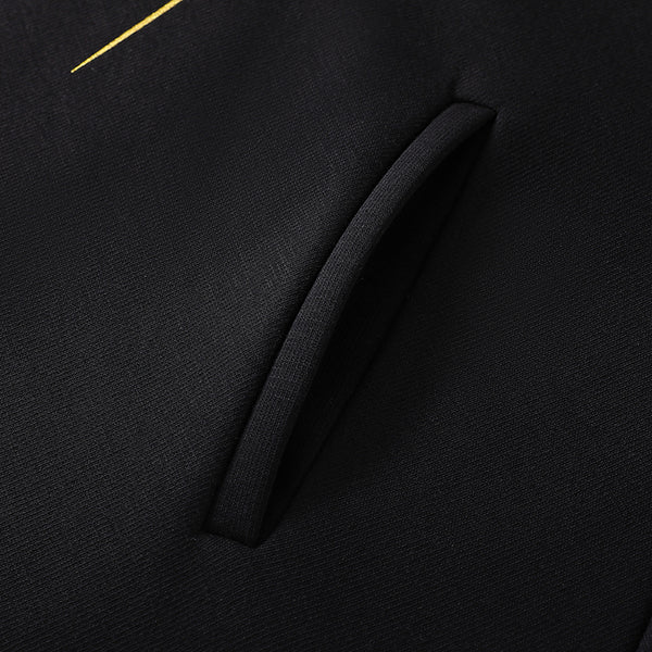 Gothic Black Cape with Gold Floral Prints and Hood