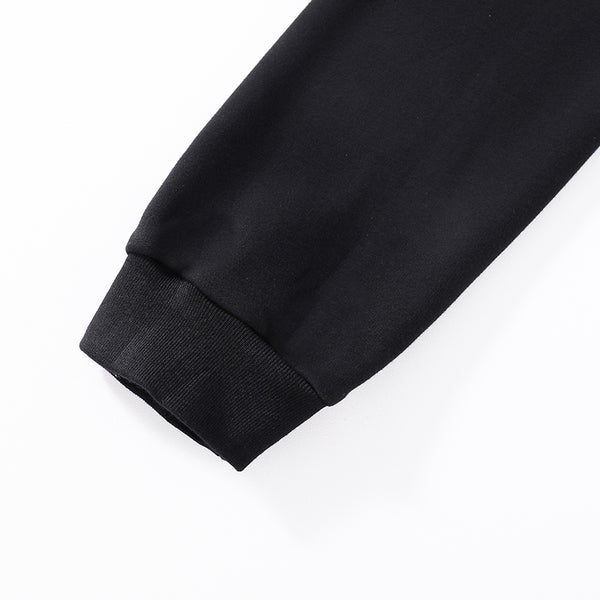 Hanami "See the Flowers" Black Zip Up Hoodie with Sakura and Cat Embroidery