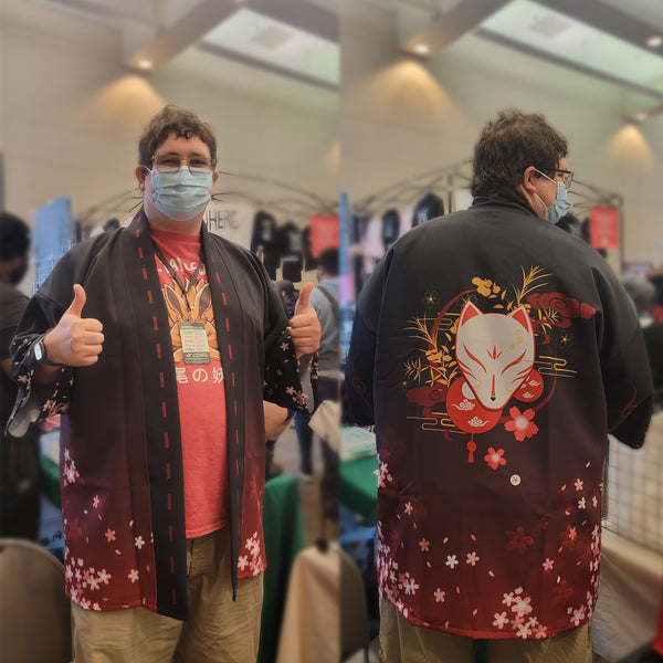 Kitsune Yokai Fox Fairy Japanese Open Jacket (Happi)