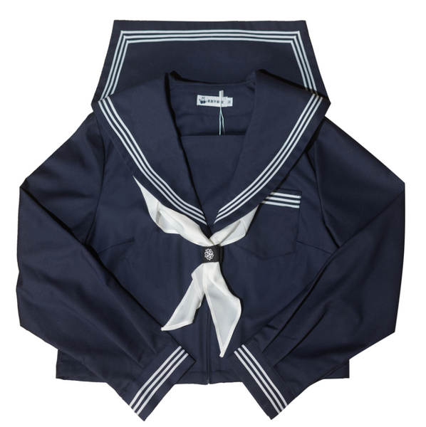 Navy JK Uniform Top & White Scarf | Japanese Sailor Fuku | Seifuku