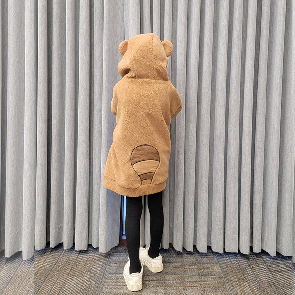 Leaf Tanuki Fuzzy Hoodie with Japanese Racoon Ears