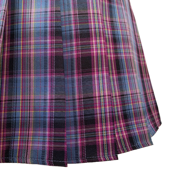 "Electric Kiss" Pleated Plaid Mini-Skirt