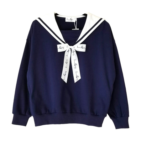 "Snow Smoothie" Sailor Collar Top + Ruffle Skirt 2-Piece Set