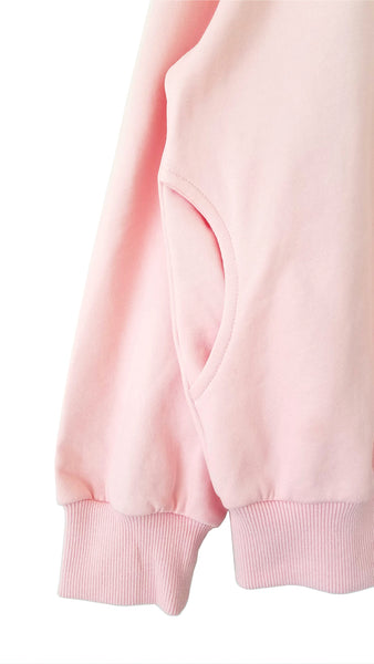 "Doki Doki" Heart Sailor Collar Sweatshirt - Pink