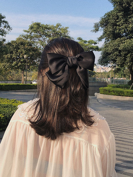 Silky Soft Big Hairbow Ribbon Barrette Clip