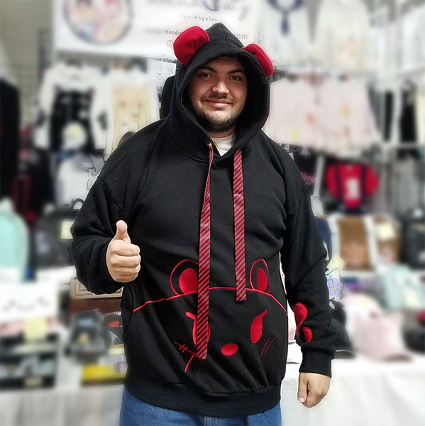 Bearly Dangerous Black and Red Punk Hoodie
