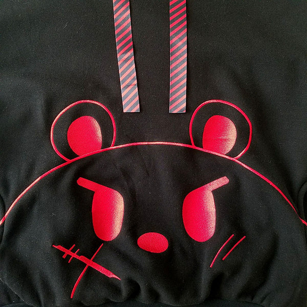 Bearly Dangerous Black and Red Punk Hoodie