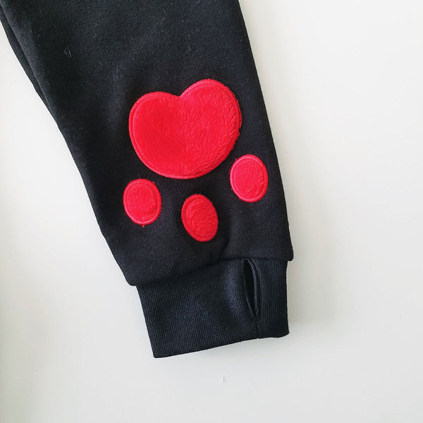 Bearly Dangerous Black and Red Punk Hoodie