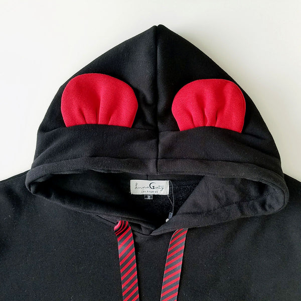 Bearly Dangerous Black and Red Punk Hoodie