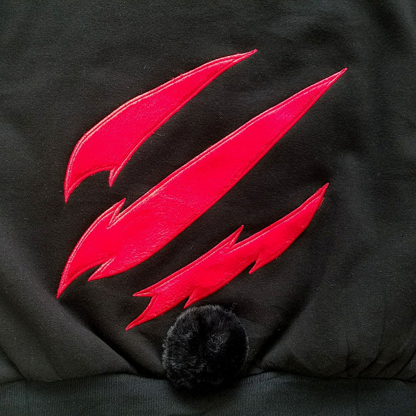 Bearly Dangerous Black and Red Punk Hoodie