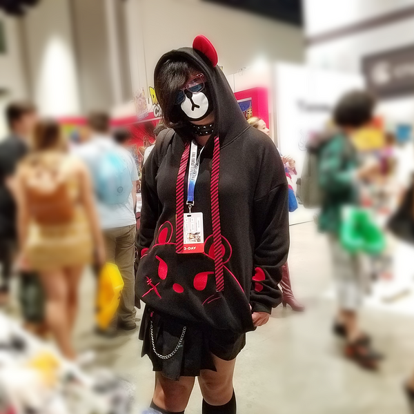 Bearly Dangerous Black and Red Punk Hoodie