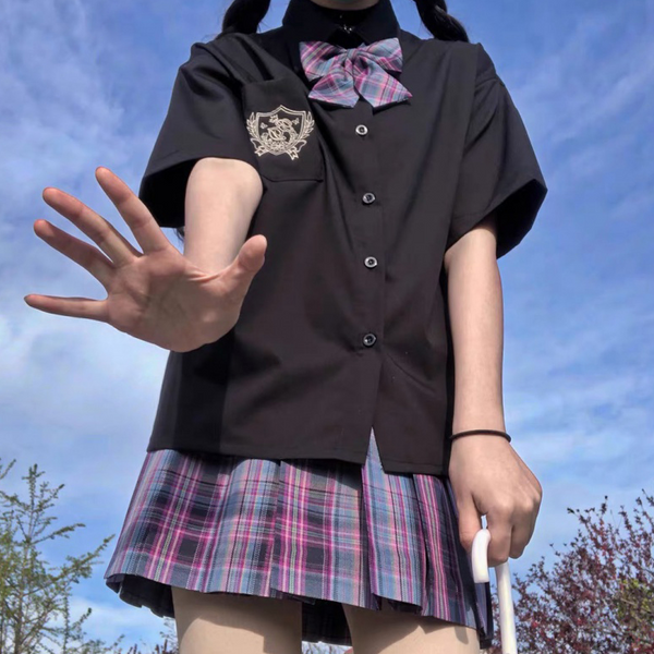 "Electric Kiss" Pleated Plaid Mini-Skirt