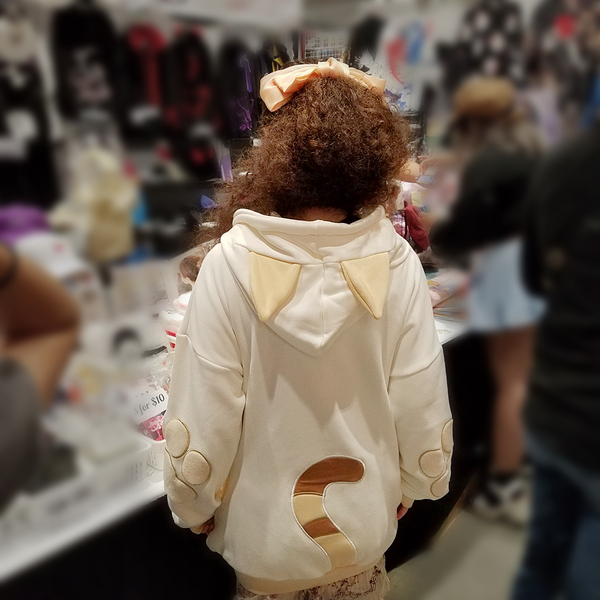 CAT-ramel Plush Hoodie with Cat Ears