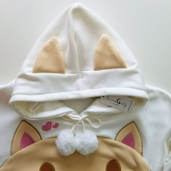 CAT-ramel Plush Hoodie with Cat Ears