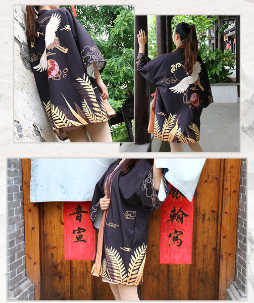 Golden Harvest Crane Japanese Open Jacket (Happi)