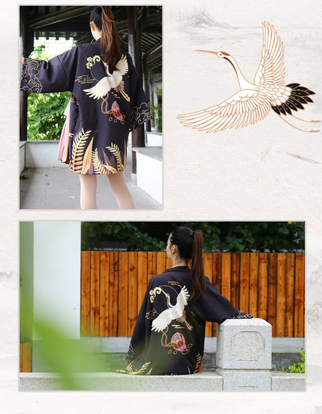 Golden Harvest Crane Japanese Open Jacket (Happi)