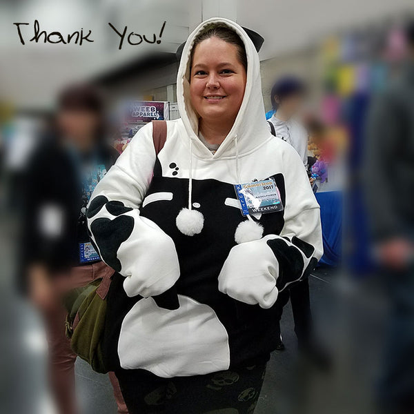 Dark Roast Plush Hoodie with Cat Ears