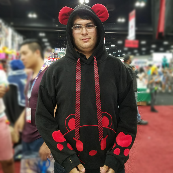 Bearly Dangerous Black and Red Punk Hoodie