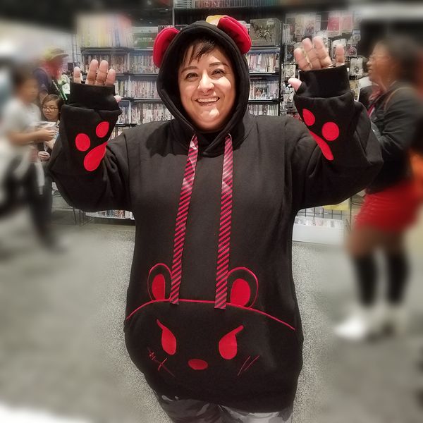 Bearly Dangerous Black and Red Punk Hoodie