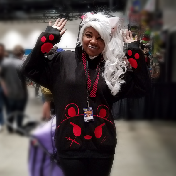 Bearly Dangerous Black and Red Punk Hoodie