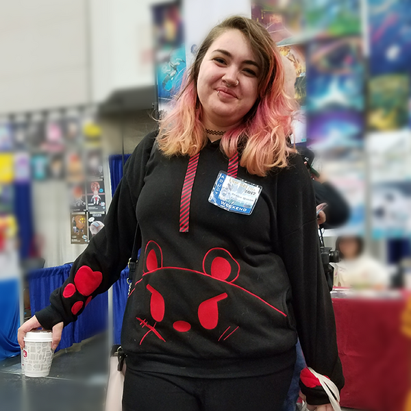 Bearly Dangerous Black and Red Punk Hoodie