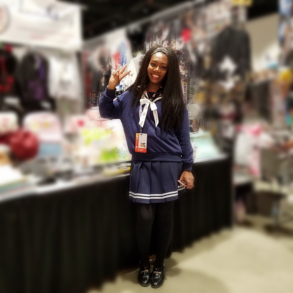 "Doki Doki" Heart Sailor Collar Sweatshirt - Navy