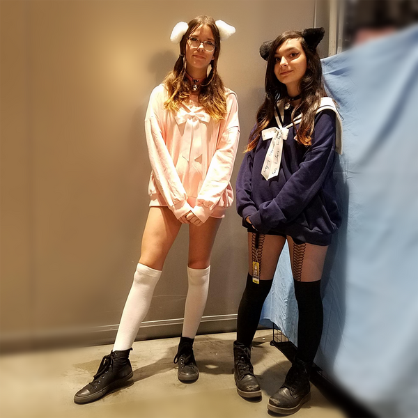 "Doki Doki" Heart Sailor Collar Sweatshirt - Navy