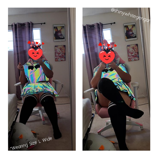 Extra Long Double Striped Thigh High Socks in Black