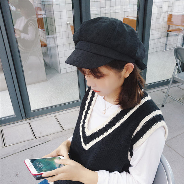 "Follow Me" Ribbon Newsboy Hat