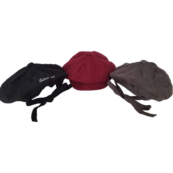 "Follow Me" Ribbon Newsboy Hat