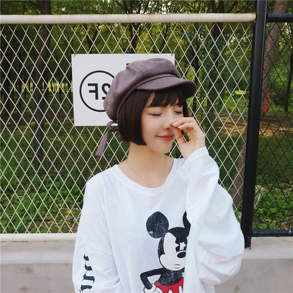 "Follow Me" Ribbon Newsboy Hat