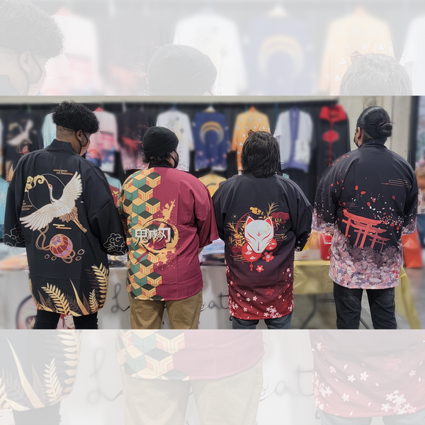 Kitsune Yokai Fox Fairy Japanese Open Jacket (Happi)