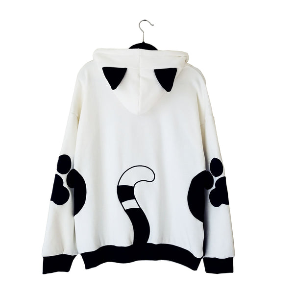 Dark Roast Plush Hoodie with Cat Ears