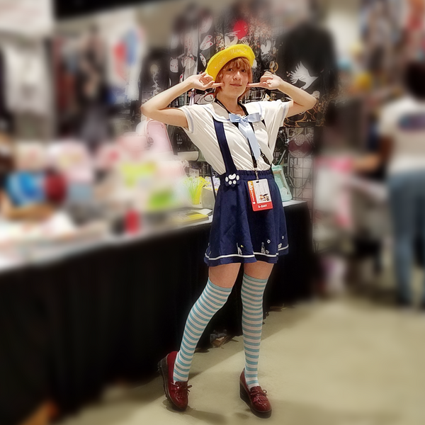 "Sailor Cat" Short Sleeve Top with Cat Ears and Bow