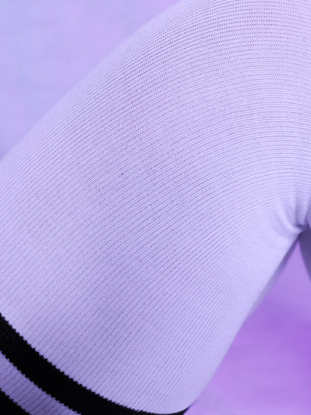 Extra Long Double Striped Thigh High Socks in White