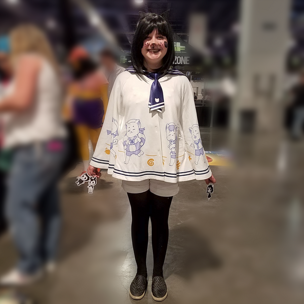 "Let's Sail" Cats Cape with Sailor Collar | Captain and Crew Print