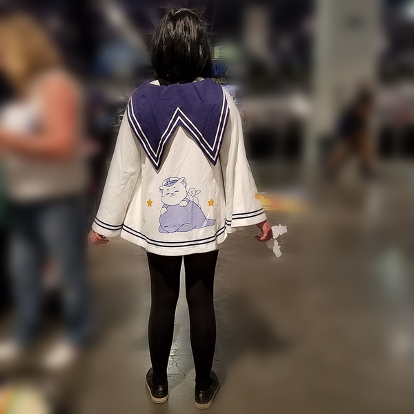 "Let's Sail" Cats Cape with Sailor Collar | Captain and Crew Print