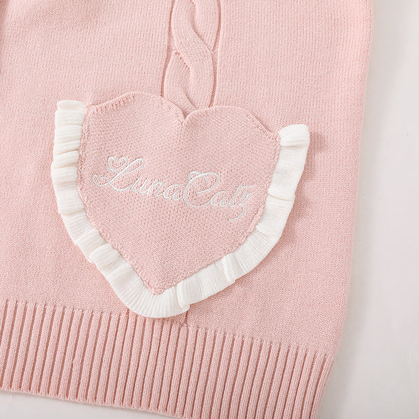 Flower Dream Ruffled Collar Cardigan in Pink