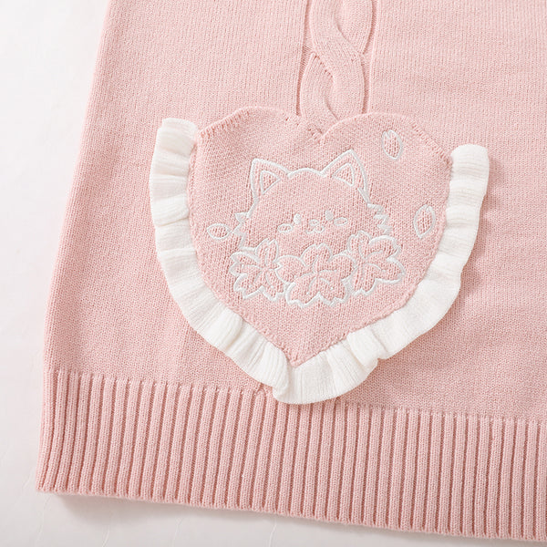 Flower Dream Ruffled Collar Cardigan in Pink