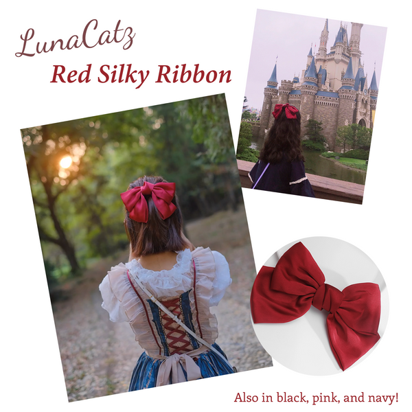 Silky Soft Big Hairbow Ribbon Barrette Clip