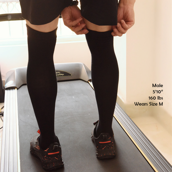 Extra Long Thigh High Socks in Full Black