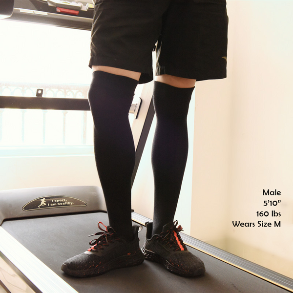 Extra Long Thigh High Socks in Full Black