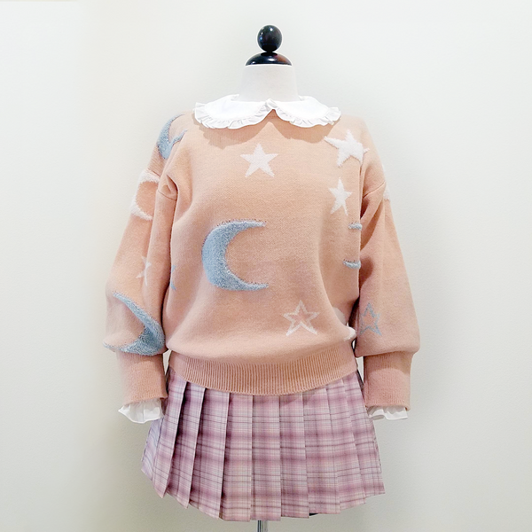 "Misty Pink" Pleated Plaid Mini-Skirt