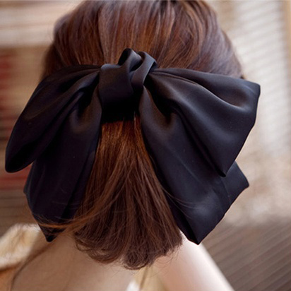 Silky Soft Big Hairbow Ribbon Barrette Clip