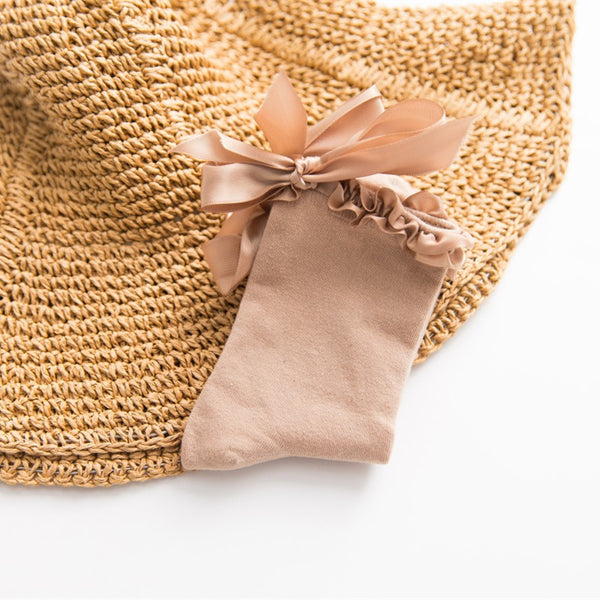Sweet & Elegant Ribbon Crew Socks - 5 Colors